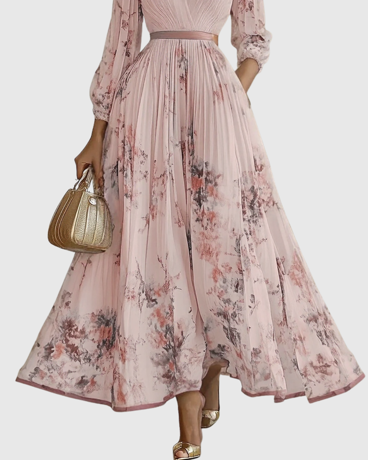 Rowella | Elegante Maxi Plissé Jurk