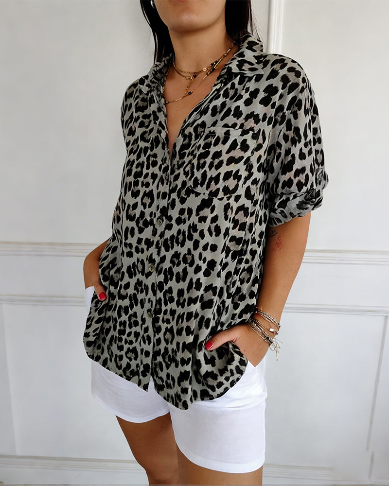Modieuze Blouse met Luipaardprint