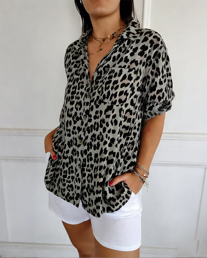 Modieuze Blouse met Luipaardprint