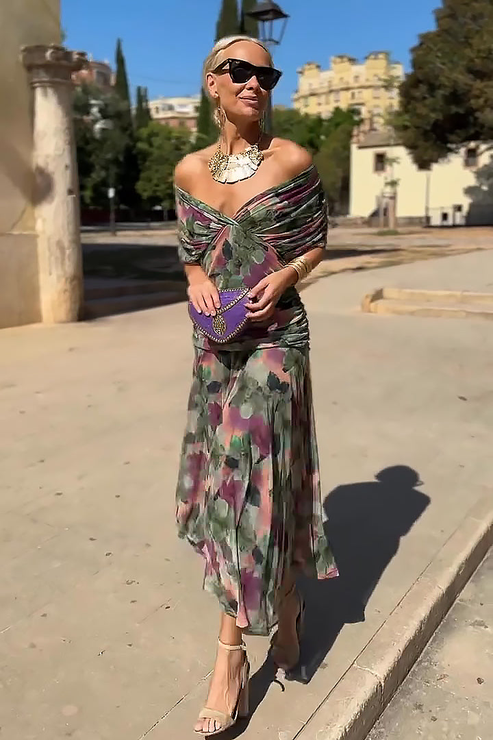 ANA | ELEGANTE MAXI PLEAT JURK