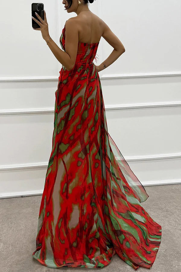 Vibrant Draped Jurk