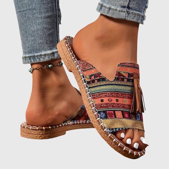 DELACROIX | Boheemse Sandalen Met Pompons Pauline