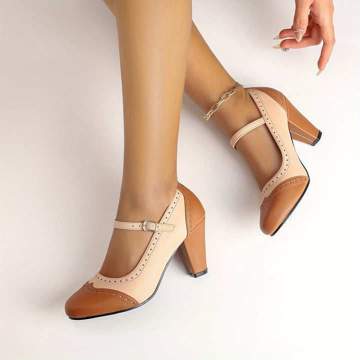 Amy™ | Elegante bicolor pumps met comfortabele hak
