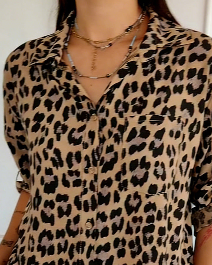 Modieuze Blouse met Luipaardprint