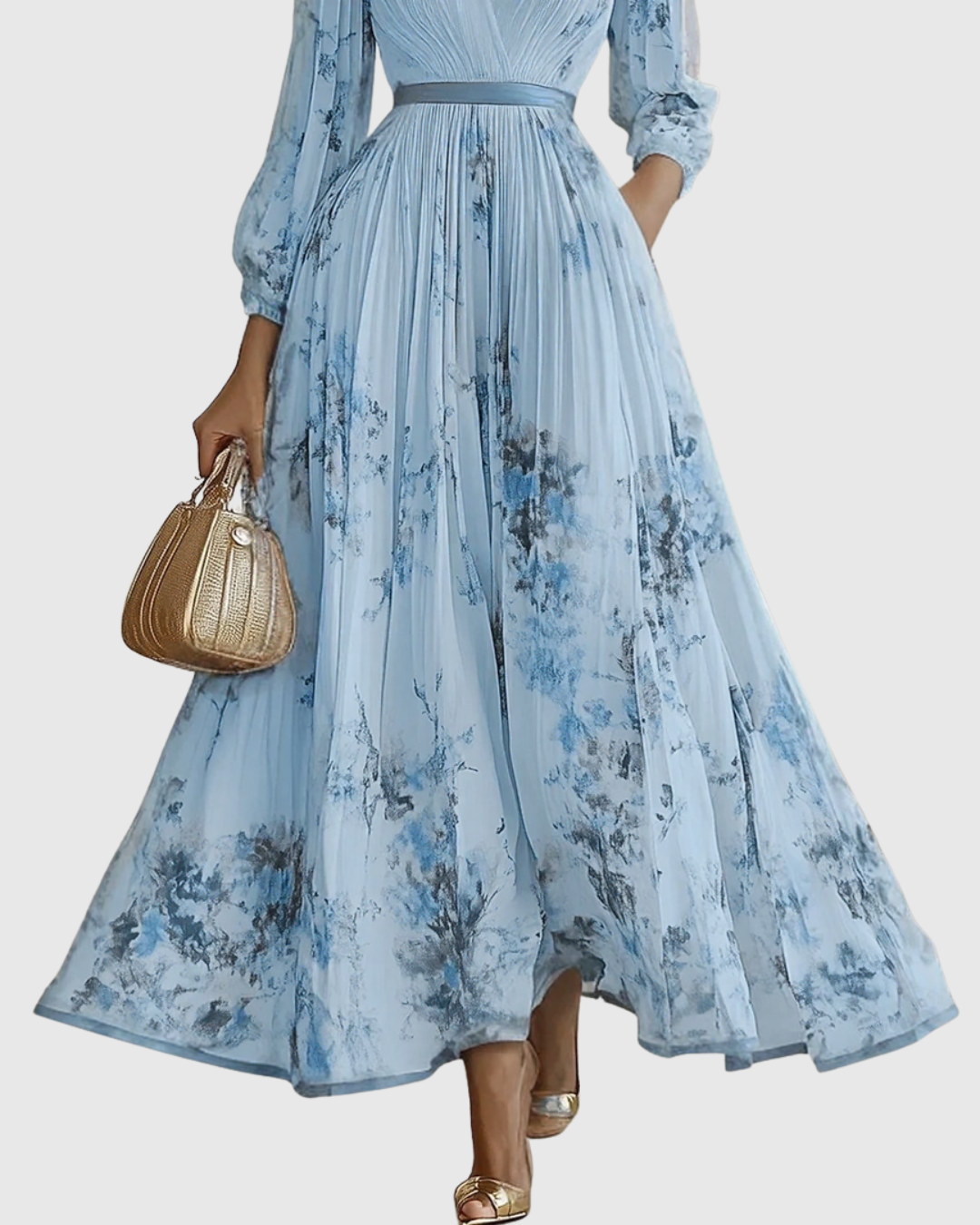 Rowella | Elegante Maxi Plissé Jurk