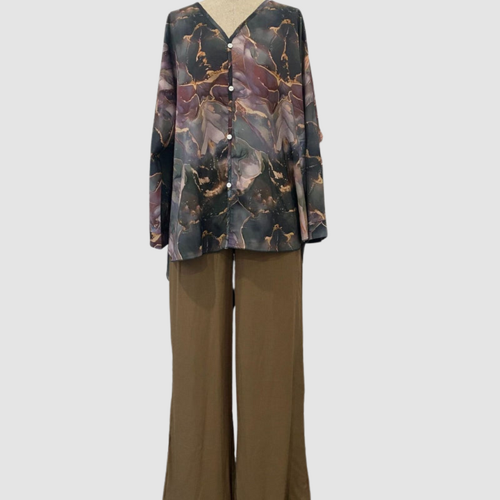 Aurora™ Elegante Gedrukte Twee-Delige Set | Bloemen Comfort Co-Ord