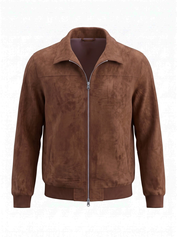 Deer Harrington Jas Heren Amerikaanse Vintage Revers Rits Jas Middenleeftijd Zakelijke Casual Korte Jas
