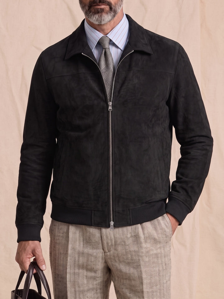 Deer Harrington Jas Heren Amerikaanse Vintage Revers Rits Jas Middenleeftijd Zakelijke Casual Korte Jas