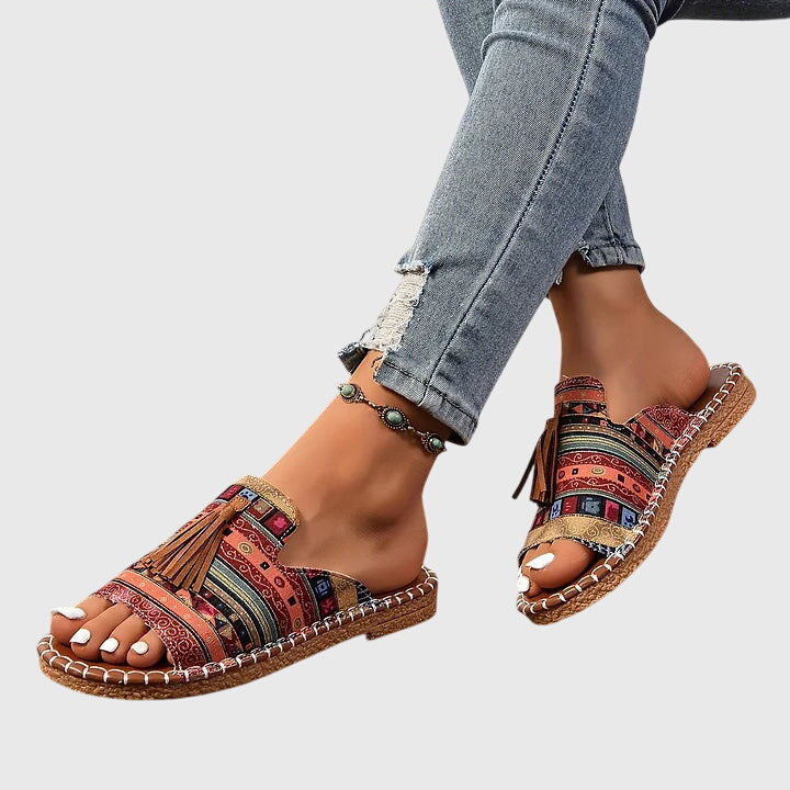 DELACROIX | Boheemse Sandalen Met Pompons Pauline