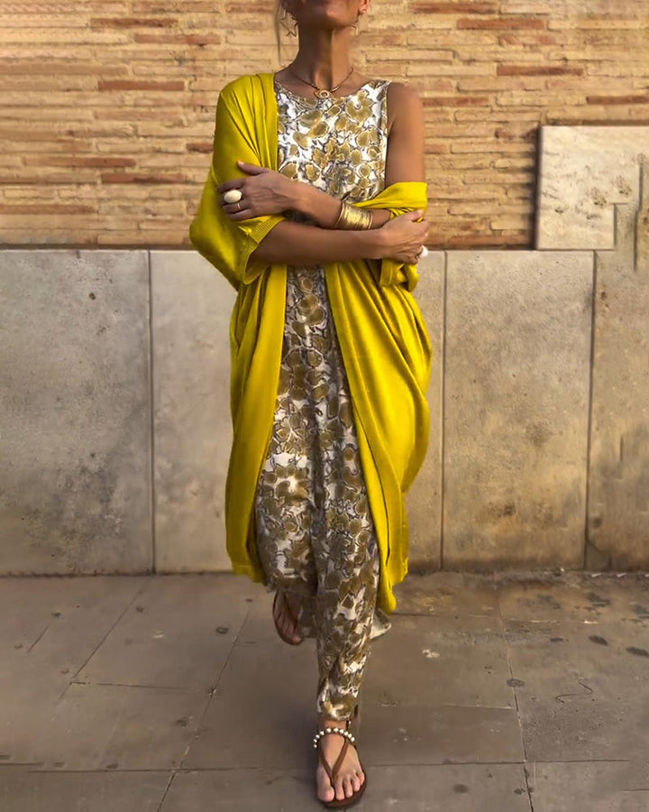 Veronica™ Elegante Twee-Piece Set | Vloeiende Maxi Jurk en Lichtgewicht Jas