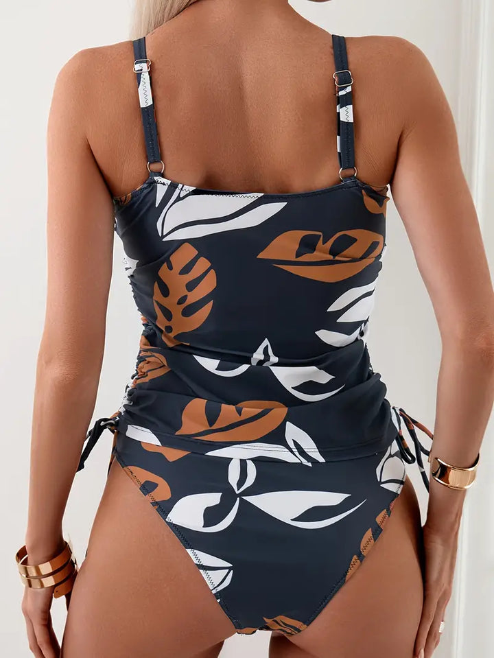 Isla | Tankini set met tropische bladerenprint
