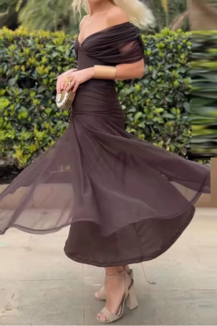 ANA | ELEGANTE MAXI PLEAT JURK