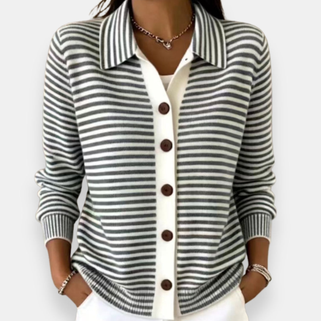 Nola | Gestreepte Herfst Cardigan