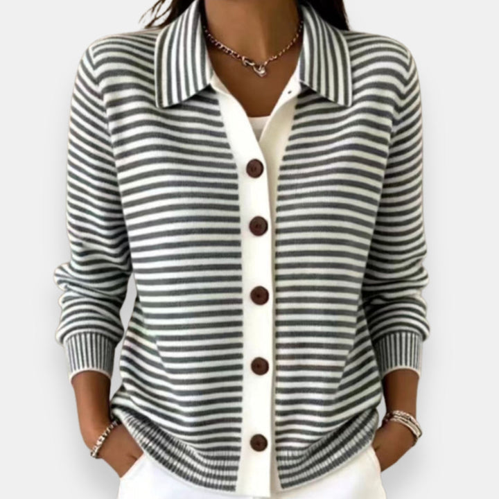 Nola | Gestreepte Herfst Cardigan