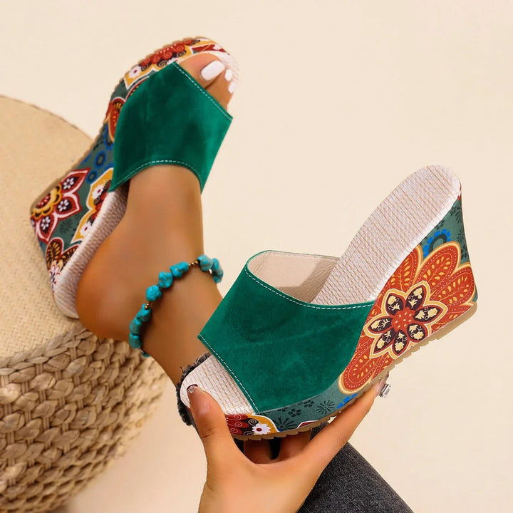 Mireya | Geleide Sandalen met Boheemse Motief