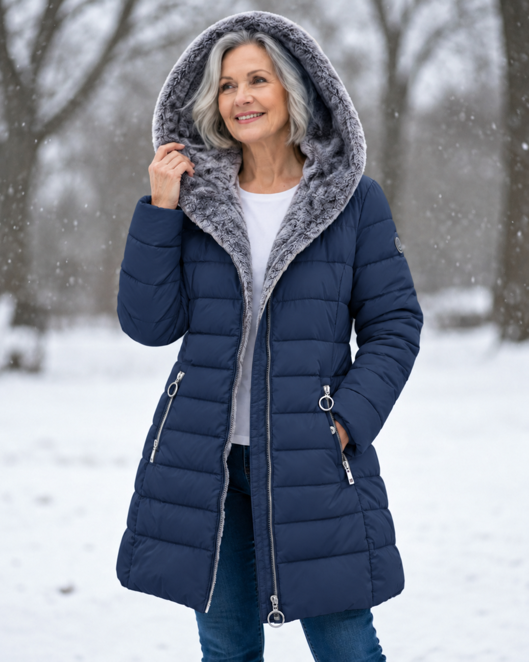 Warme Gewatteerde Winterjas Met Capuchon