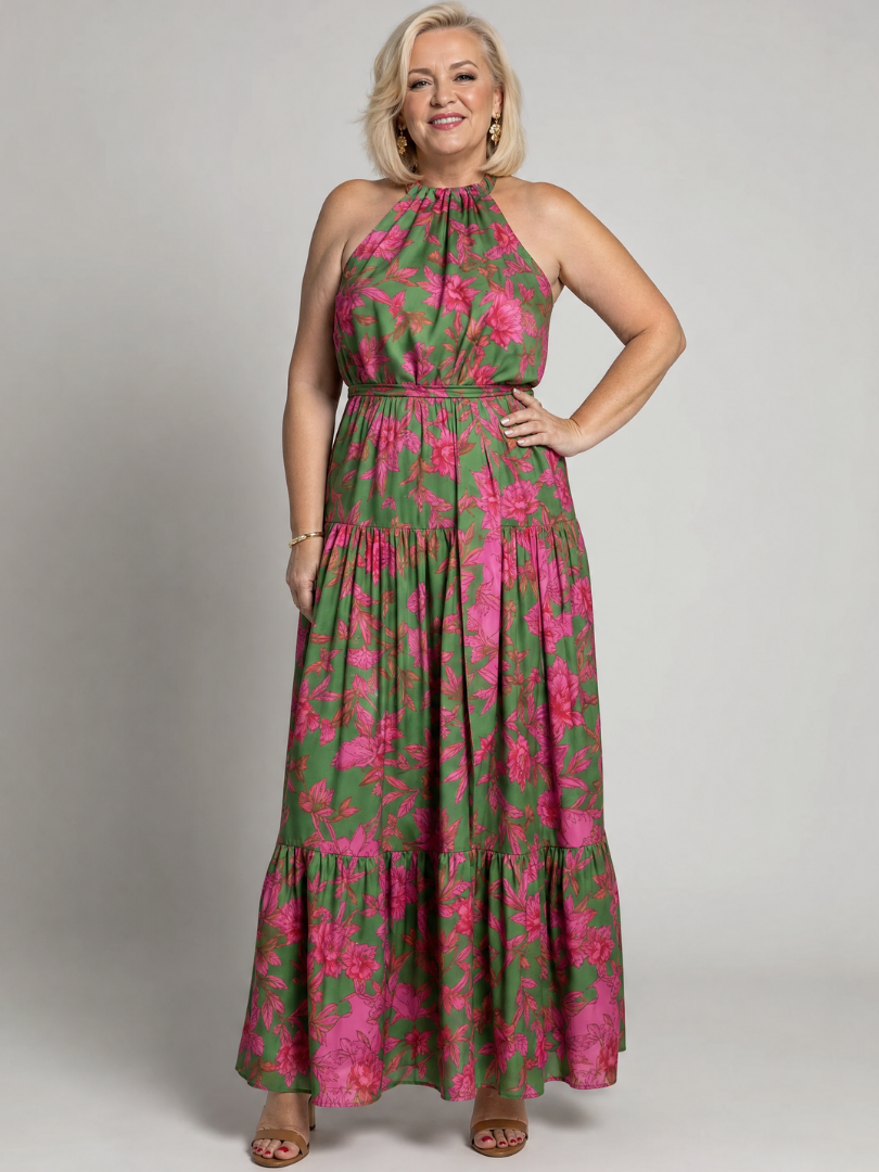 Rowen | Drape Halter Midi Jurk