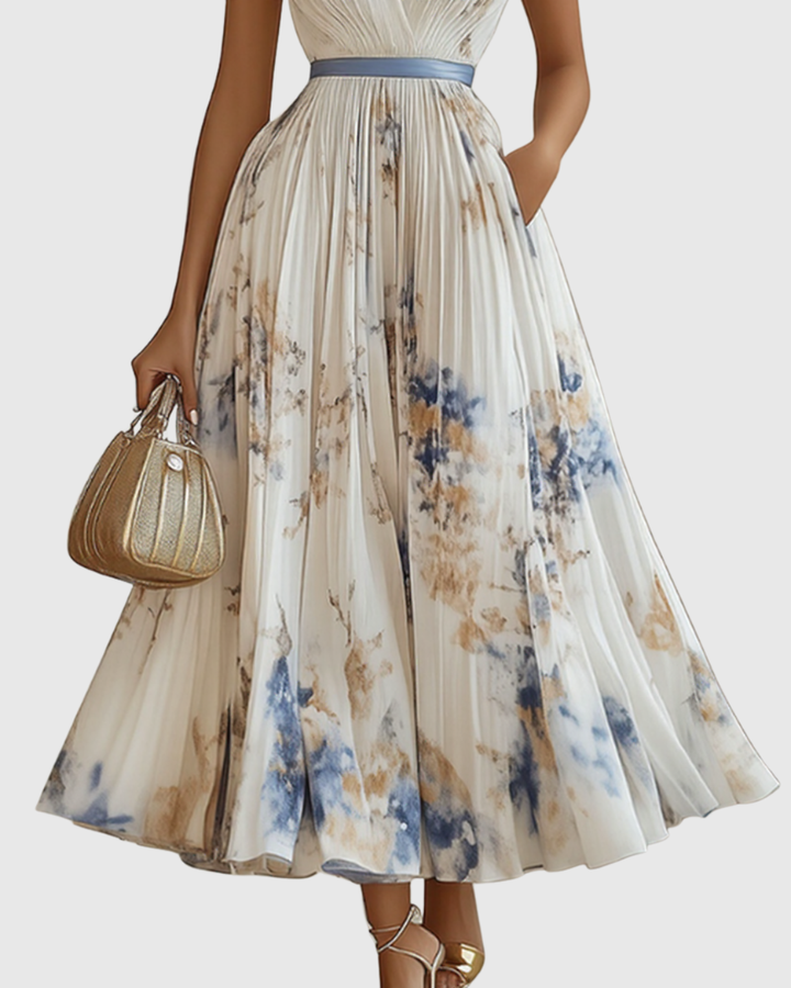 Rowella | Elegante Maxi Plissé Jurk