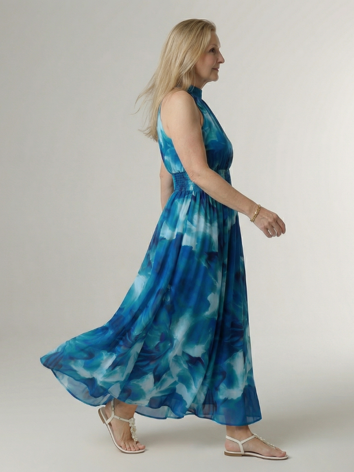 Sylin | Geverfde Halter Midi Jurk