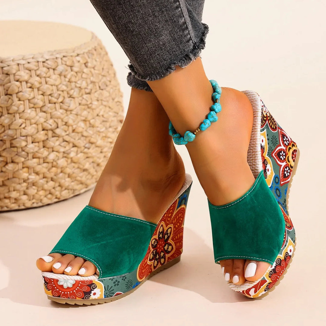 Mireya | Geleide Sandalen met Boheemse Motief