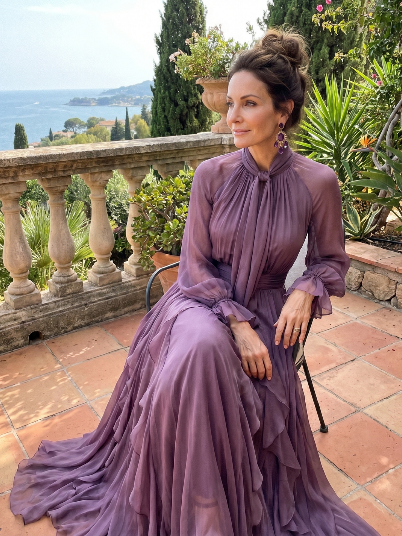 Demetria | Tiedek Ruffle Tiered Maxi Jurk