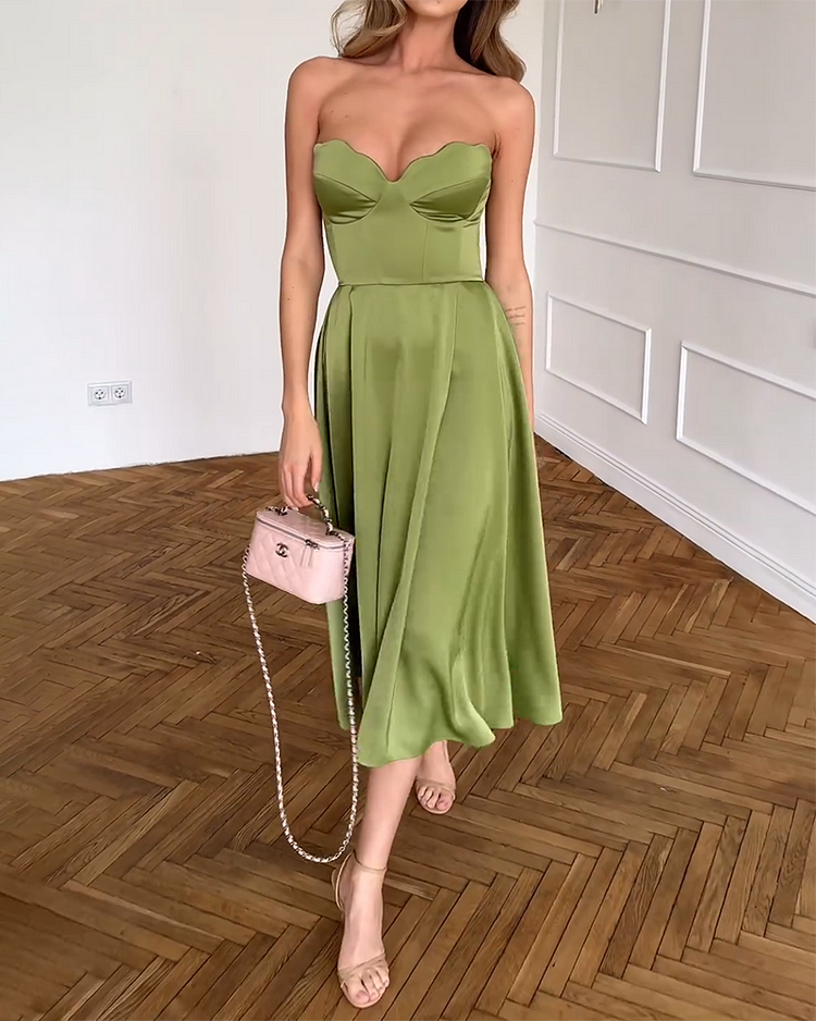 Liora | Elegante Midi Jurk Zonder Mouwen