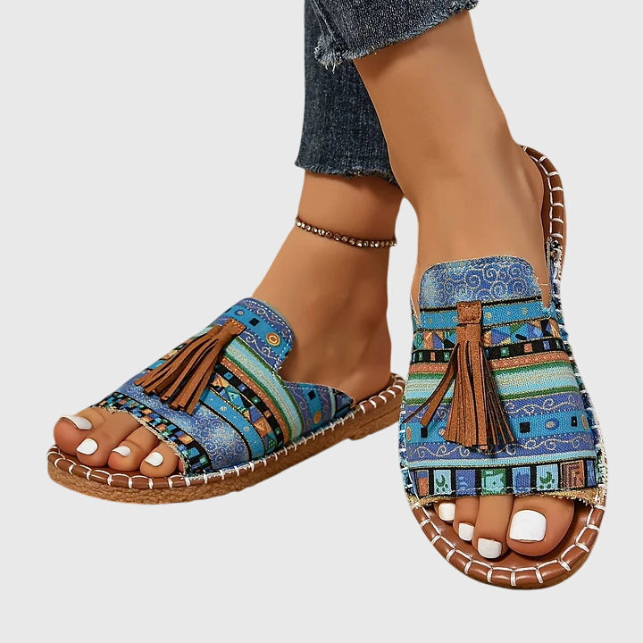 DELACROIX | Boheemse Sandalen Met Pompons Pauline