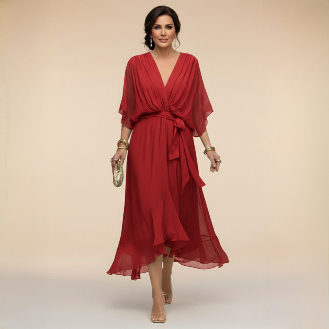 Sfumato | Chiffon Jurk met V-hals