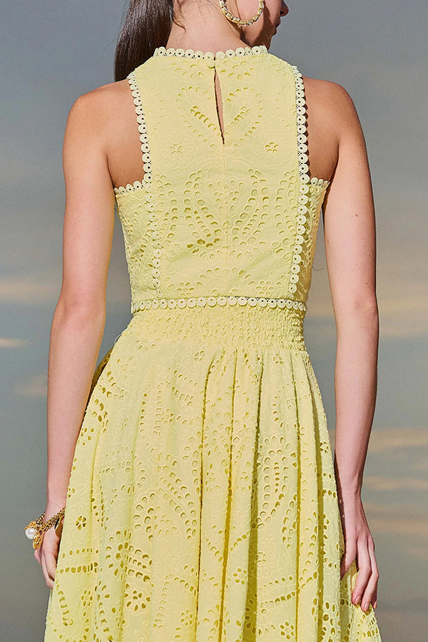 Larissa™ Geborduurd Top & Hoge Taille Maxi Rok Set | Elegante Twee-Delige Outfit