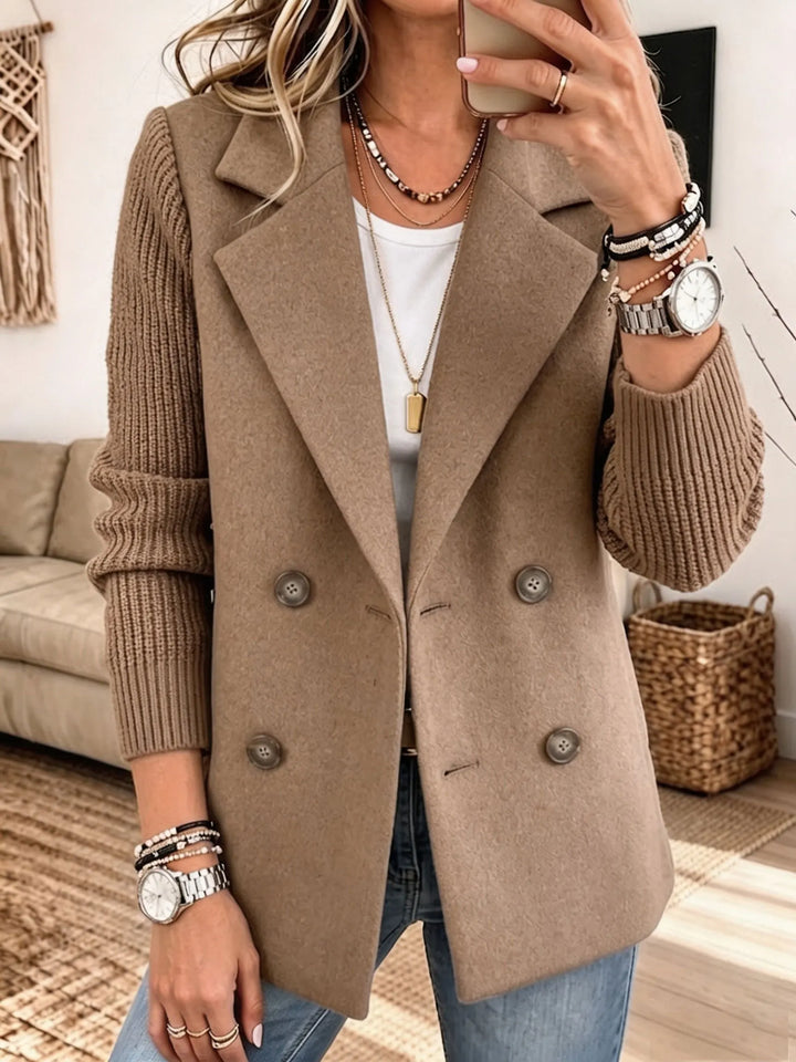 Dames Blazer met Gebreide Mouwen — Elegant en Warm