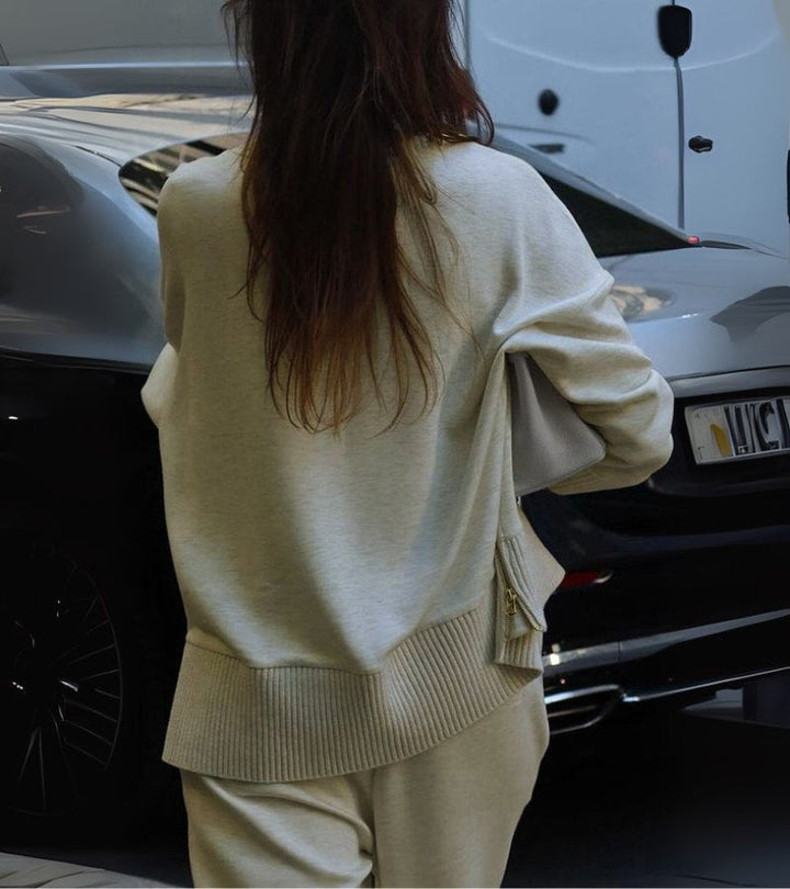 Elyza™ Zachte Twee-Delige Set | Hoge Hals Top en Wijde Broek