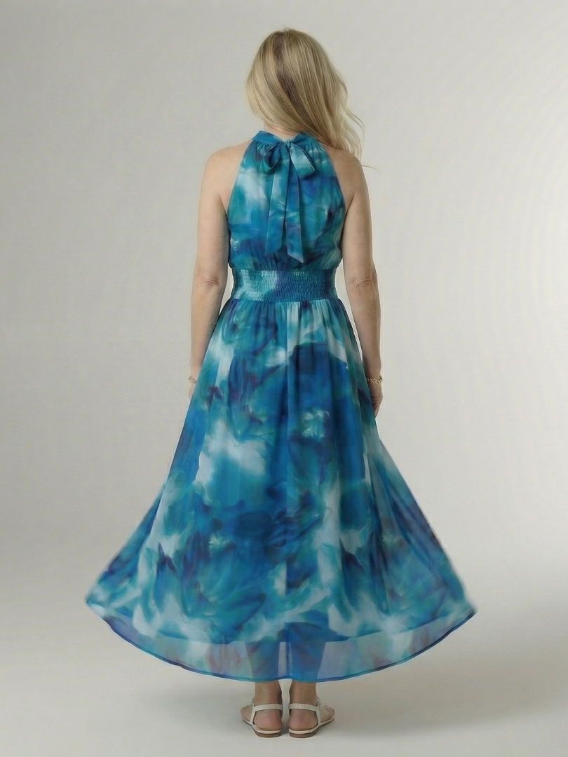Sylin | Geverfde Halter Midi Jurk