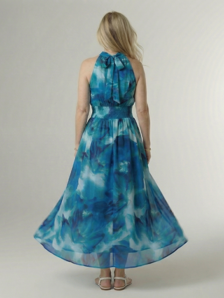 Sylin | Geverfde Halter Midi Jurk
