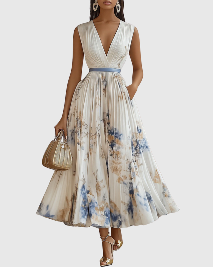 Rowella | Elegante Maxi Plissé Jurk