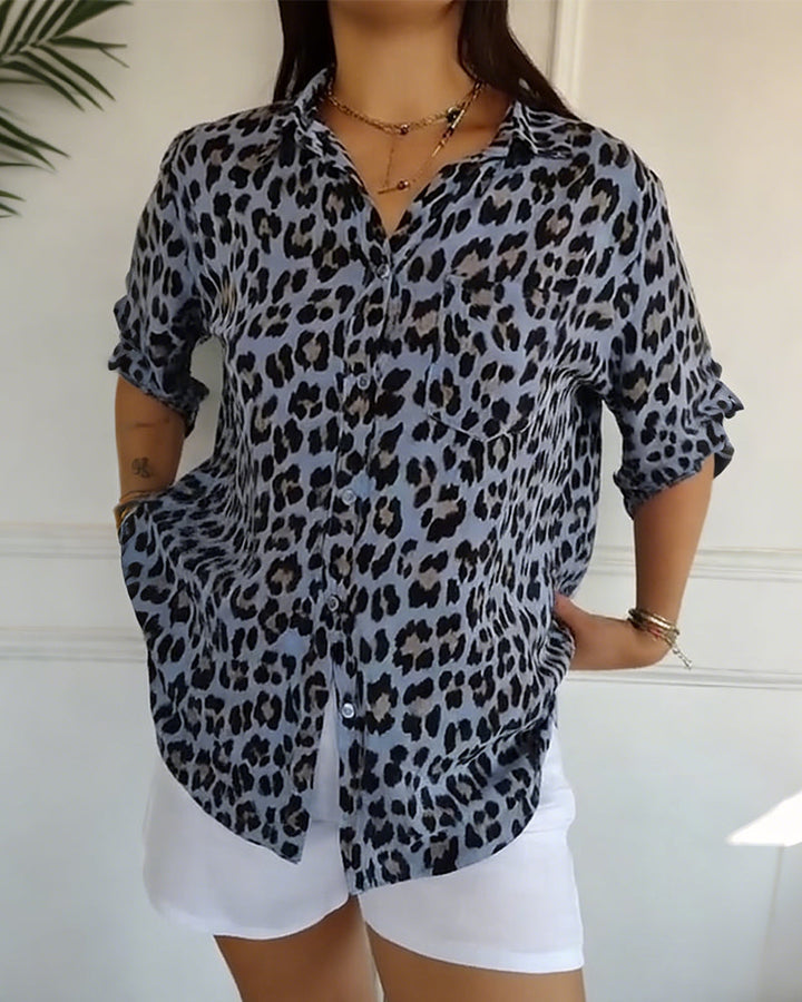 Modieuze Blouse met Luipaardprint