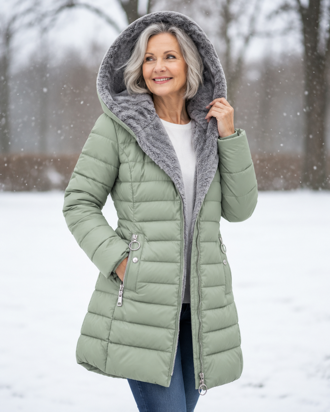 Warme Gewatteerde Winterjas Met Capuchon