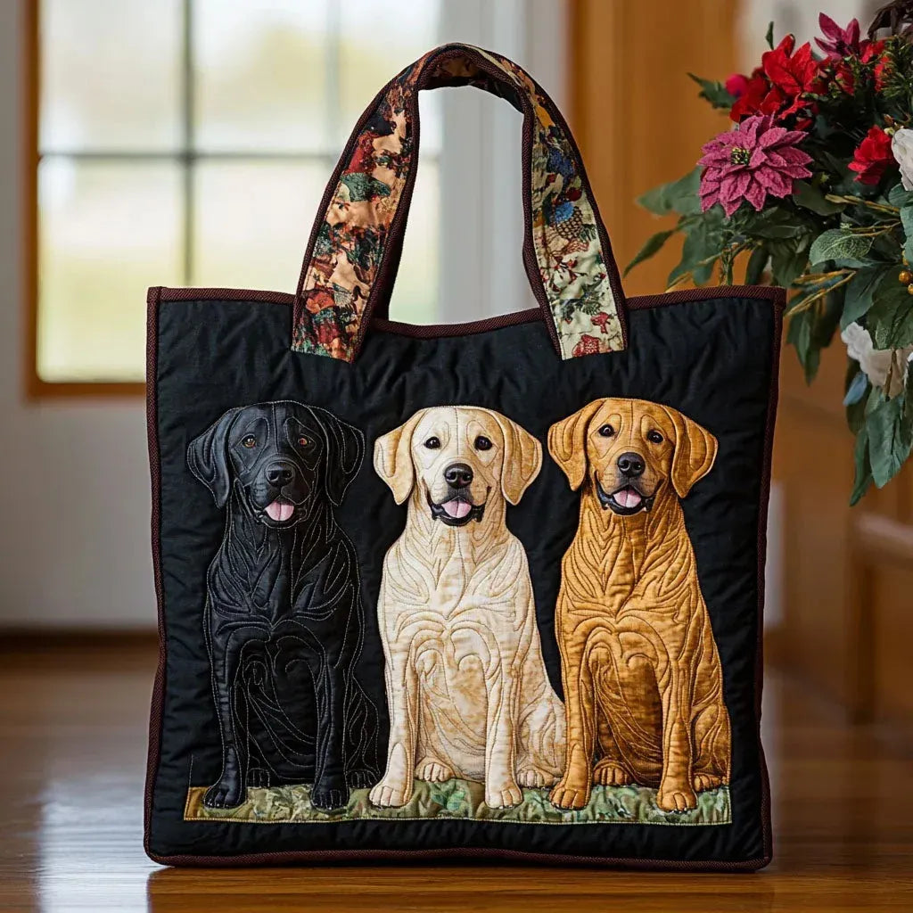 Handgemaakte Tas met Drie Labradoren