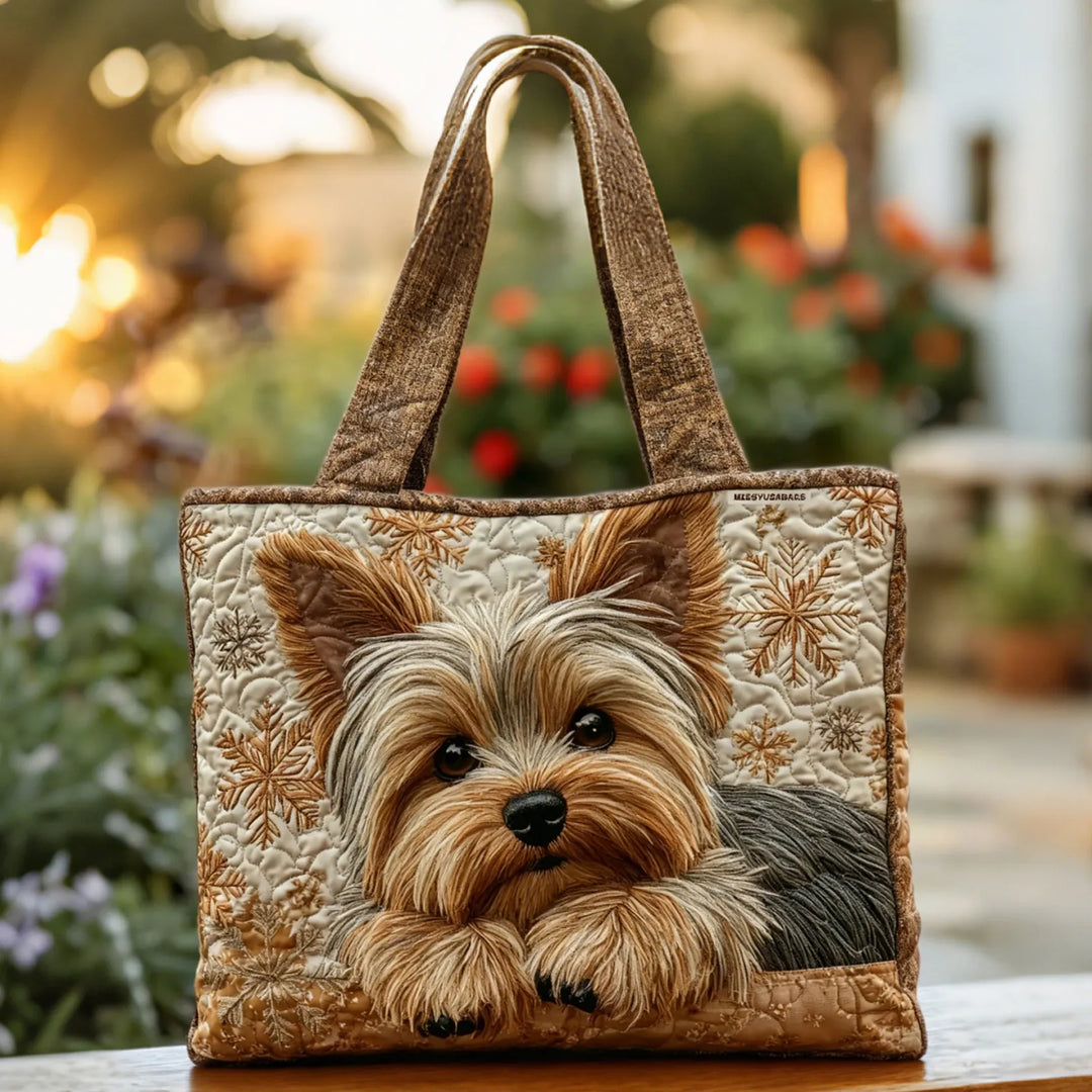 Handgemaakte Yorkie Glanzende Tas