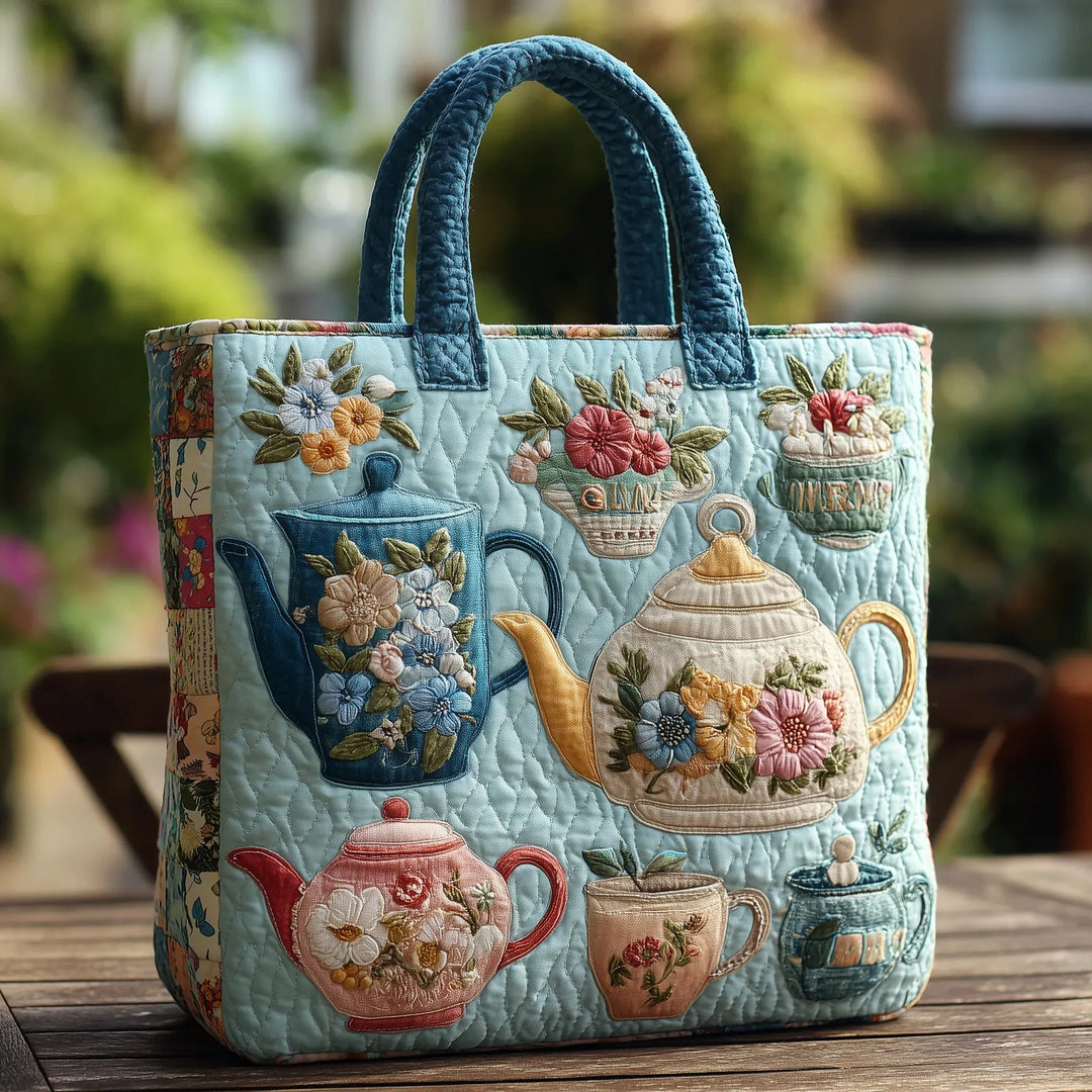 Gequiltede Tas met Bloemenpatroon