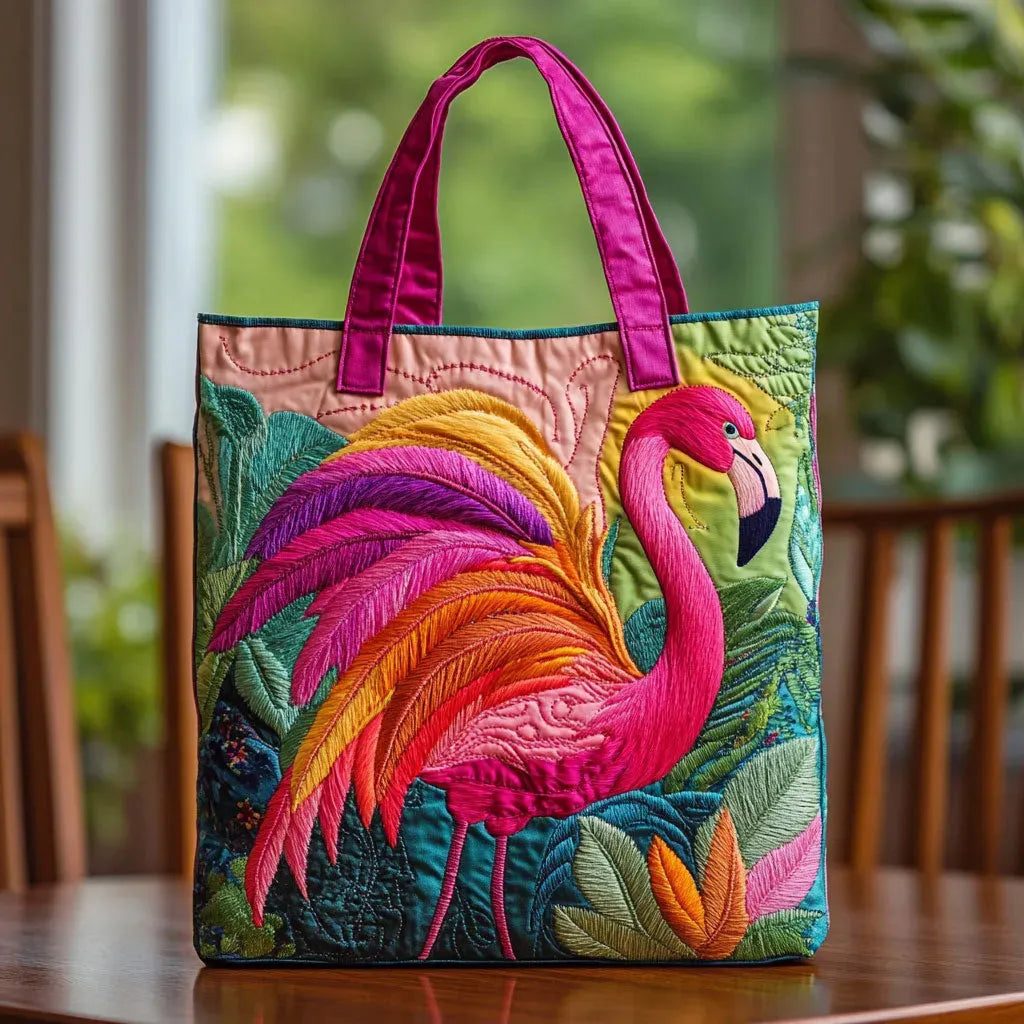 Gevoerde Schoudertas met Flamingo