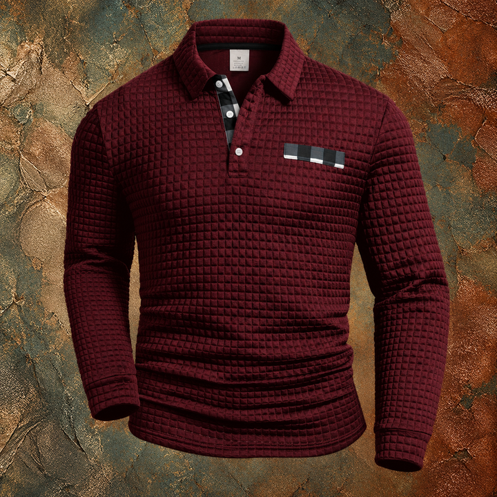 Jelle | Gestructureerde Longsleeve Polo