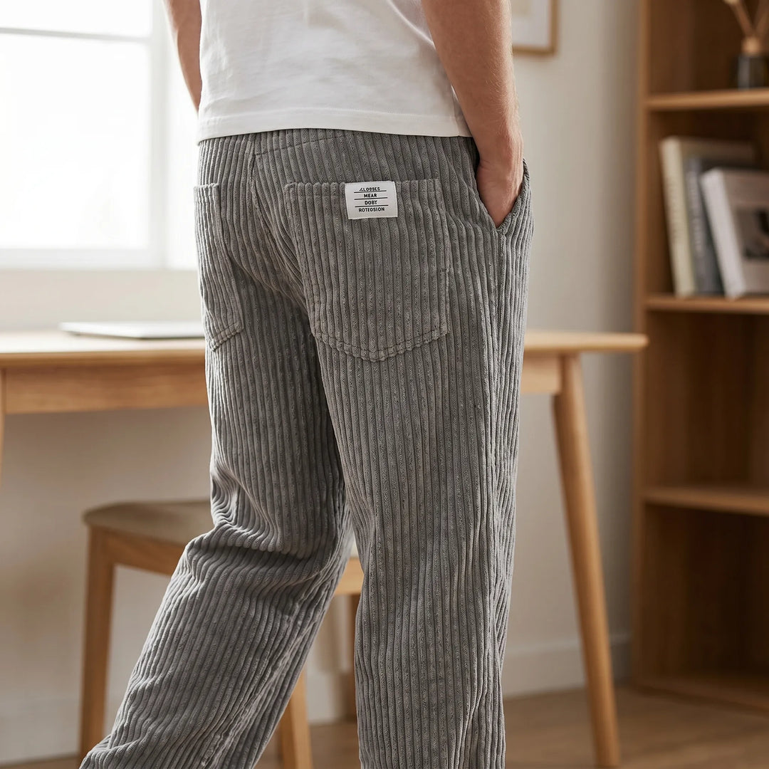 Broek heren | Corduroy broek met elastische taille