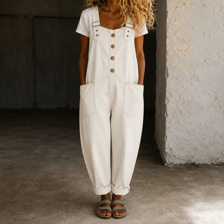 Carmen - Mono vintage met een denimlook van zachte katoen met verstelbare schouderbanden