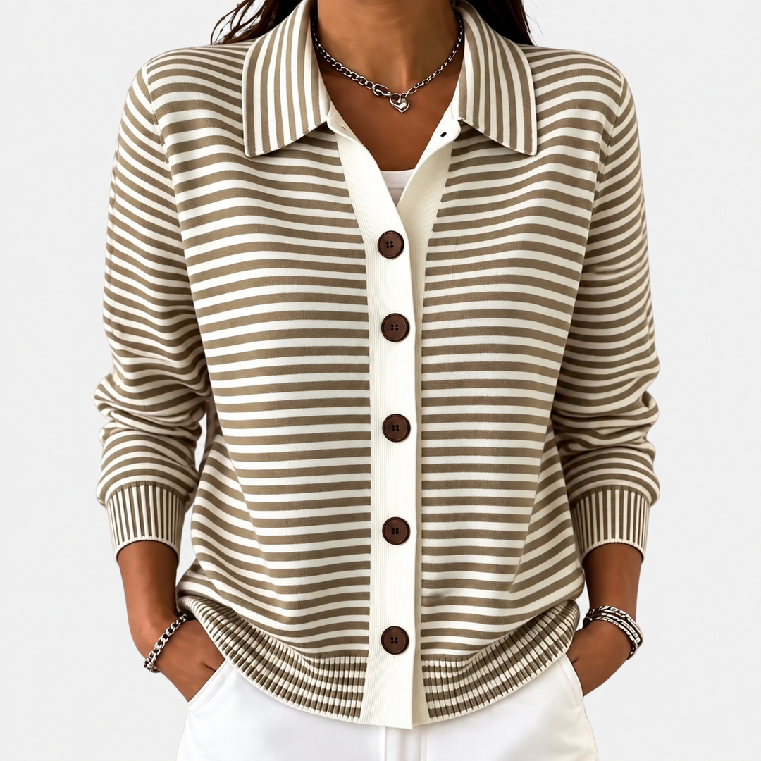 Nola | Gestreepte Herfst Cardigan