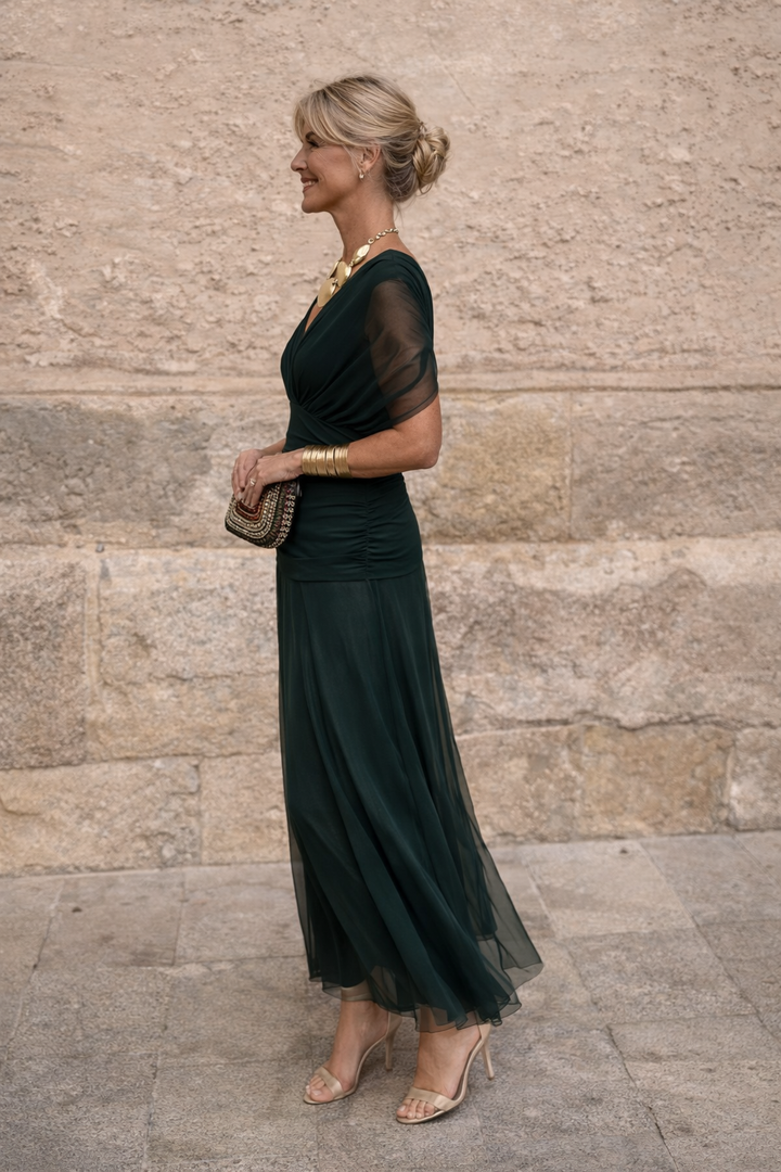 Elegante Maxi Feestjurk met V-hals