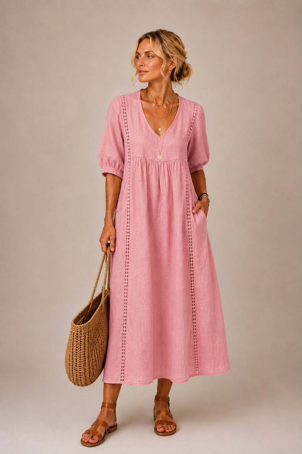 Flore | Elegante midi zomerjurk