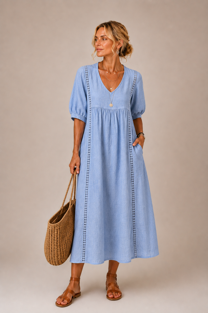 Flore | Elegante midi zomerjurk