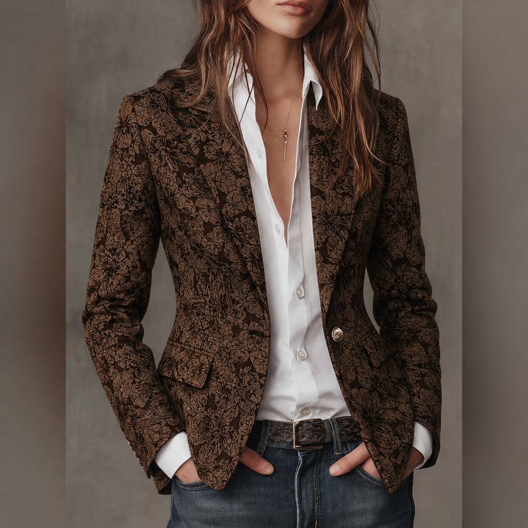 Estelle | Blazer Jacquard Kasjmier Aansluitend