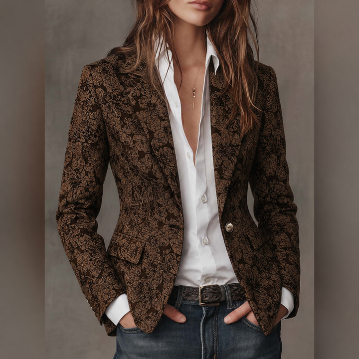 Estelle | Blazer Jacquard Kasjmier Aansluitend