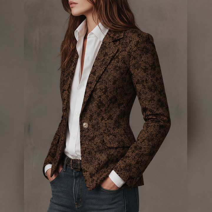 Estelle | Blazer Jacquard Kasjmier Aansluitend